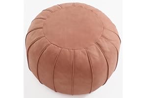 C COMFORTLAND Unstuffed Faux Suede Ottoman Pouf, Round Foot Rest Poof Ottomans, Floor Foot Stool Poufs, Bean Bag Chair Cover with Storage for Living Room, Bedroom, or Wedding Gifts Pink