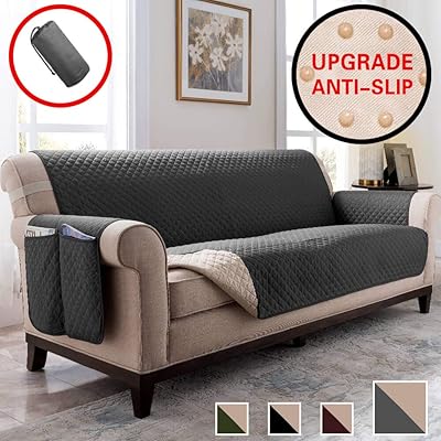 Vailge Anti-Slip Sofa Cover,Water Resistant Couch Covers for Dogs,Children,Pets,Sofa Covers for Dogs,Sofa Slipcover,Couch Covers for 3 Cushion Couch,Couch Covers for Sofa,Couch Cover(Sofa:Dark Grey)