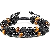 Baolanzw Protection Stone Bracelet for Men/Women – Handmade, 8mm Healing Crystal Bracelet for Grounding, Luck & Positive Vibes