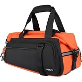 MOSISO Bike Rack Bag, 13-24L Expandable Top Layer Bicycle Rear Trunk Bags | Bike Rear Seat Pouch Cycling Luggage Handbag with Shoulder Strap for Road Mountain Cycling Traveling Commuting, Black&amp;Orange