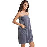 GUODDS Womens Towel Wrap Bath Robe Lightweight Spa Body Wrap Shower Adjustable Snap Closure