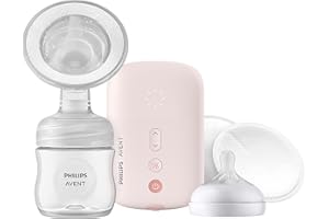 Philips AVENT Single Electric Breast Pump Advanced with Natural Motion Technology, SCF391/62, Pump Light Pink, Bottle Clear