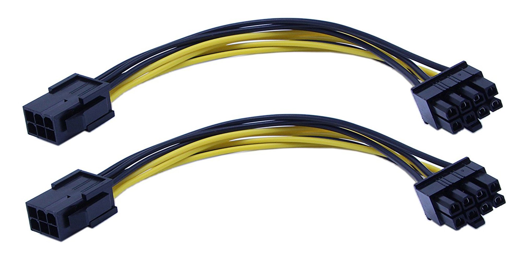 zdyCGTime 2-Pack 6-Pin PCIe to 8-Pin PCIe Adapter Power Cable(8 Inchs)