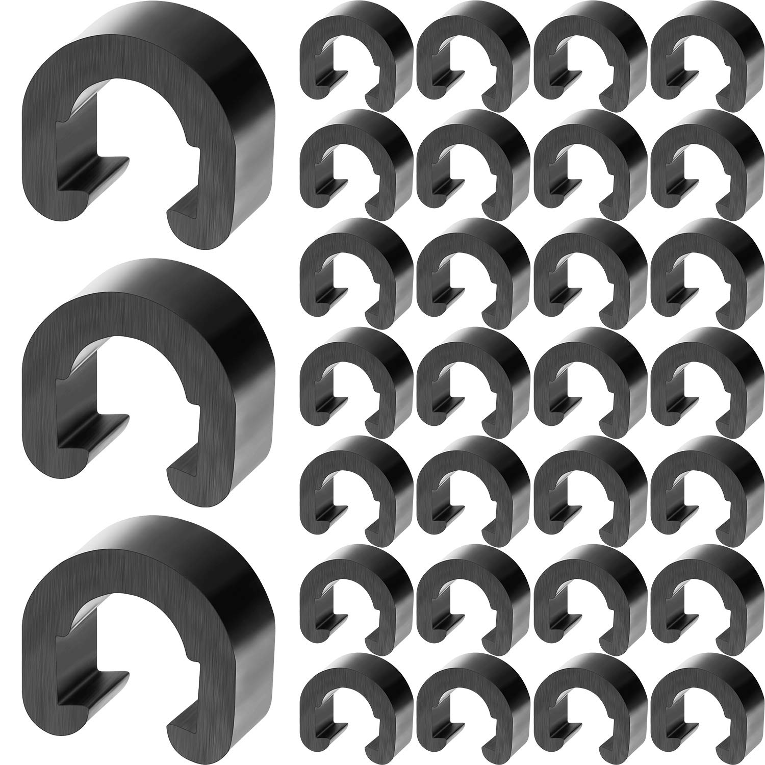 Photo 1 of 100 Pieces Bicycle C-Clips Clamps Housing Hose Guide Clamps Brake Derailleur Shift Cables C-Clips with a Plastic Box for MTB Bike Road Bicycle