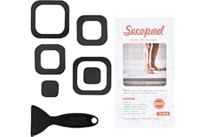 Secopad Non-Slip Bathtub Stickers, 72 PCS Safety Bathroom Tubs Showers Treads Adhesive Decals Scraper (Black)