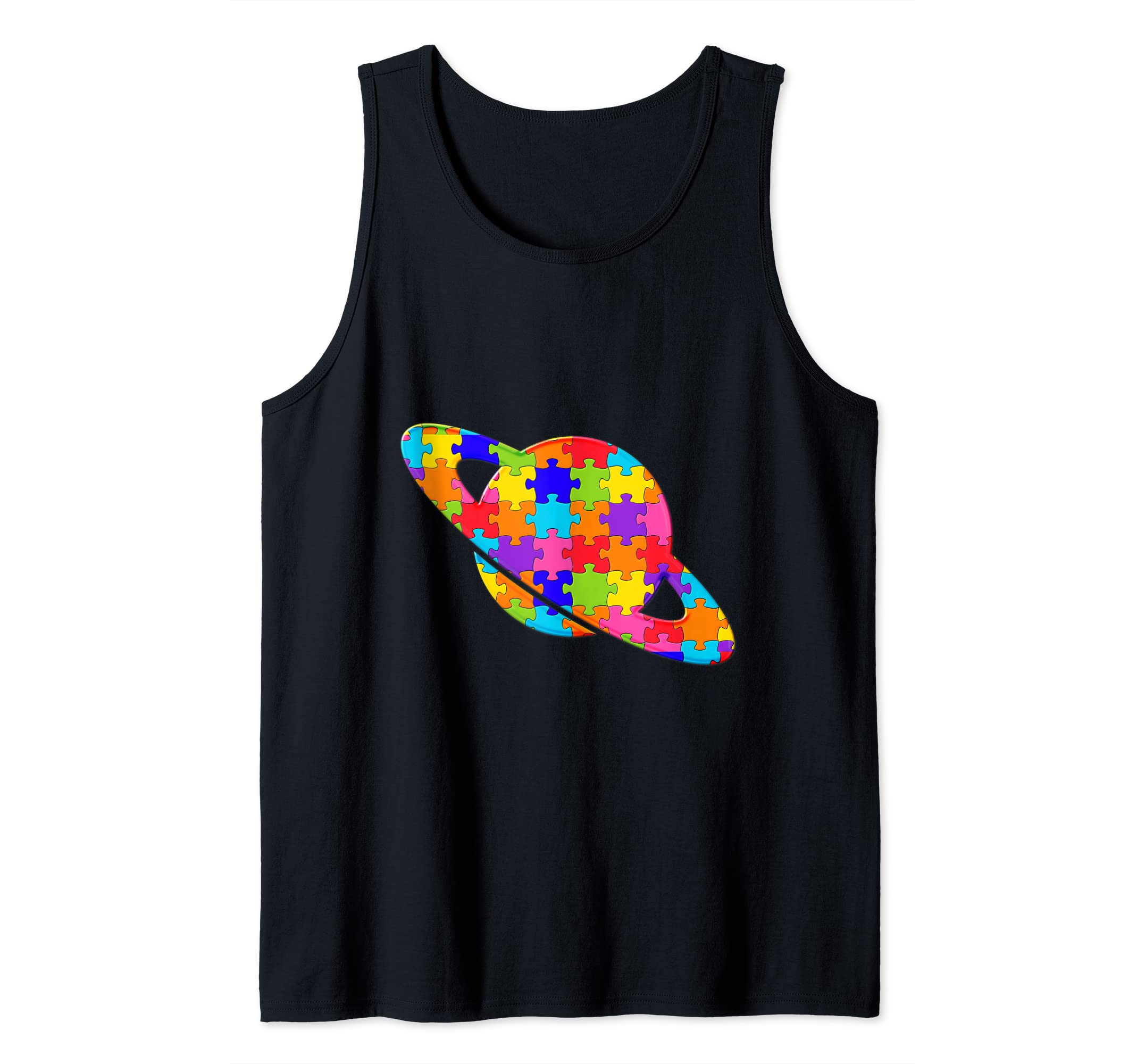 Saturn planet, Ring Star Planet Jigsaw Autism Puzzle Tank Top