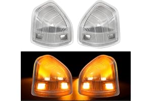 1 Pair LED Side Mirror Turn Signal Light, Left & Right Lamps Clear Cover Lens Replacement for Dodge Ram 1500 2500 3500 4500 5