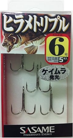 Amazon ささめ針 Sasame Ten2k ヒラメトリプル ケイムラ 6 ささめ針 Sasame 完成仕掛け
