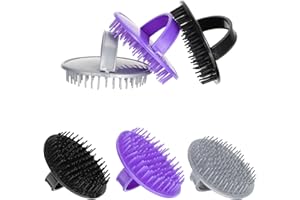 TEHAUX 6pcs Scalp Massage Brush Set with Soft Plastic Bristles, Shampoo Scalp Scrubber for Dandruff Removal and Deep Cleansin