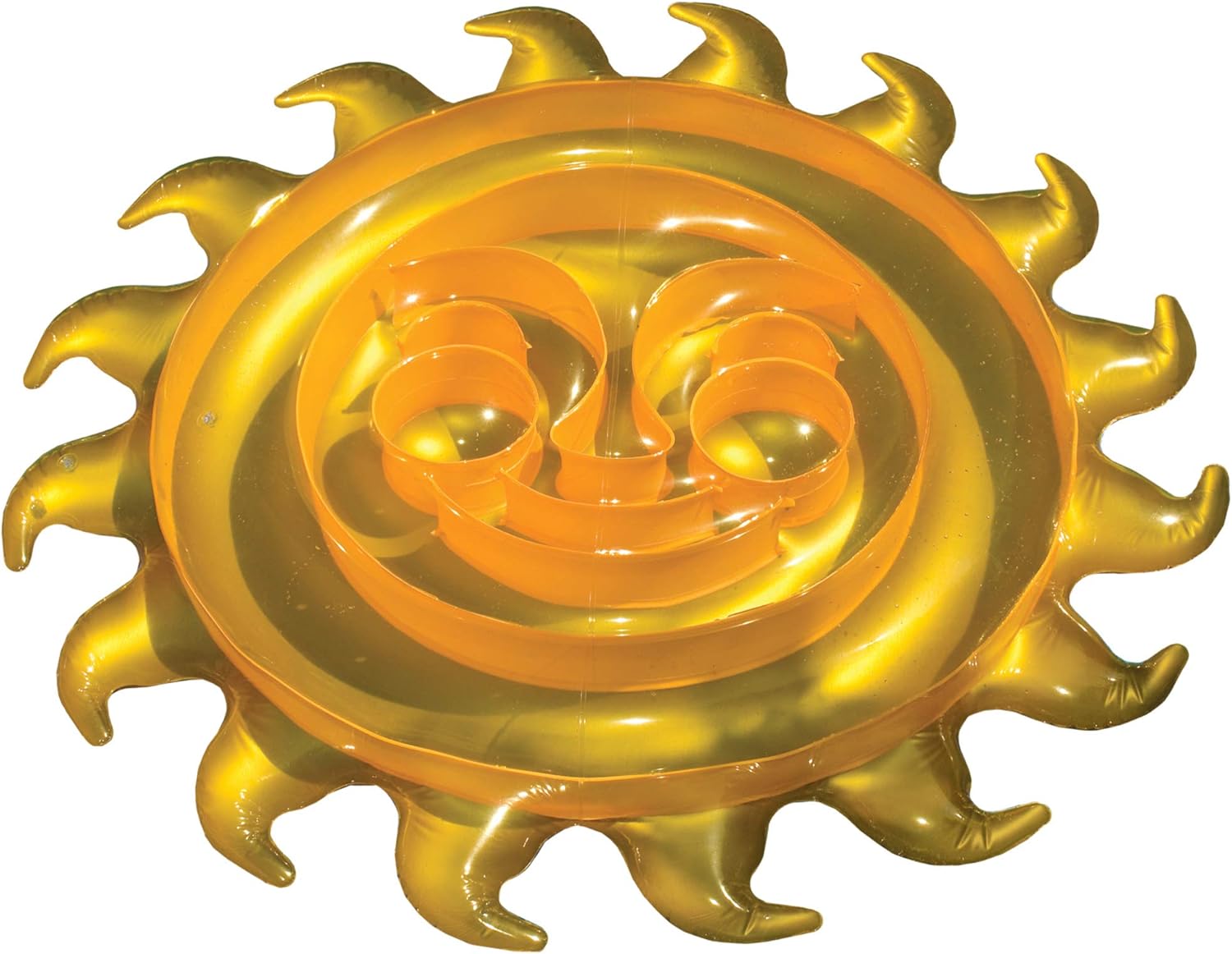 83" Yellow Inflatable Sunfloat Island Swimming Pool Raft Lounger