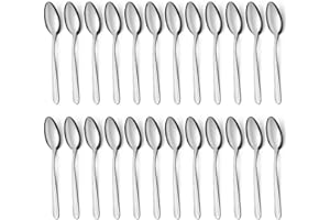 BEWOS 24 Pieces Tea Spoons - 6.2 Inches Stainless Steel Teaspoons, Coffee Spoons, Small Spoons, Mirror Polished, Dishwasher S