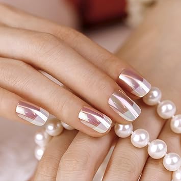 Amazon Art Plusホログラム シェルピンク 高級感 フレンチ 小さめ