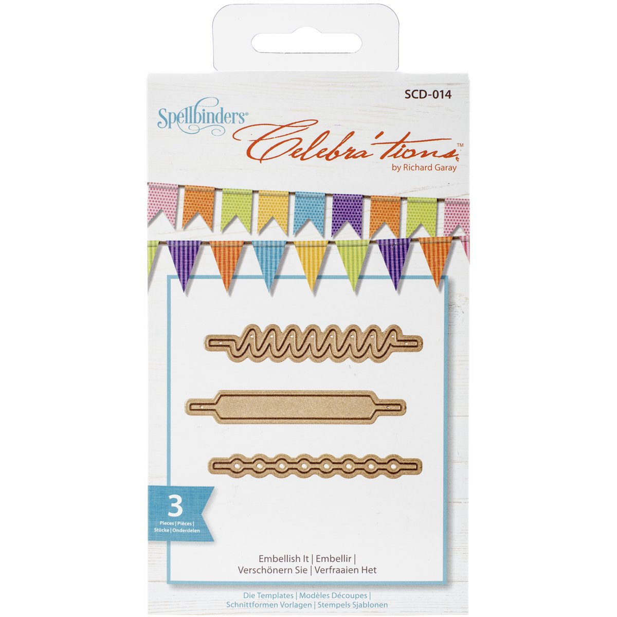 Spellbinders "Embellish It" Dies, Set of 3, Brown