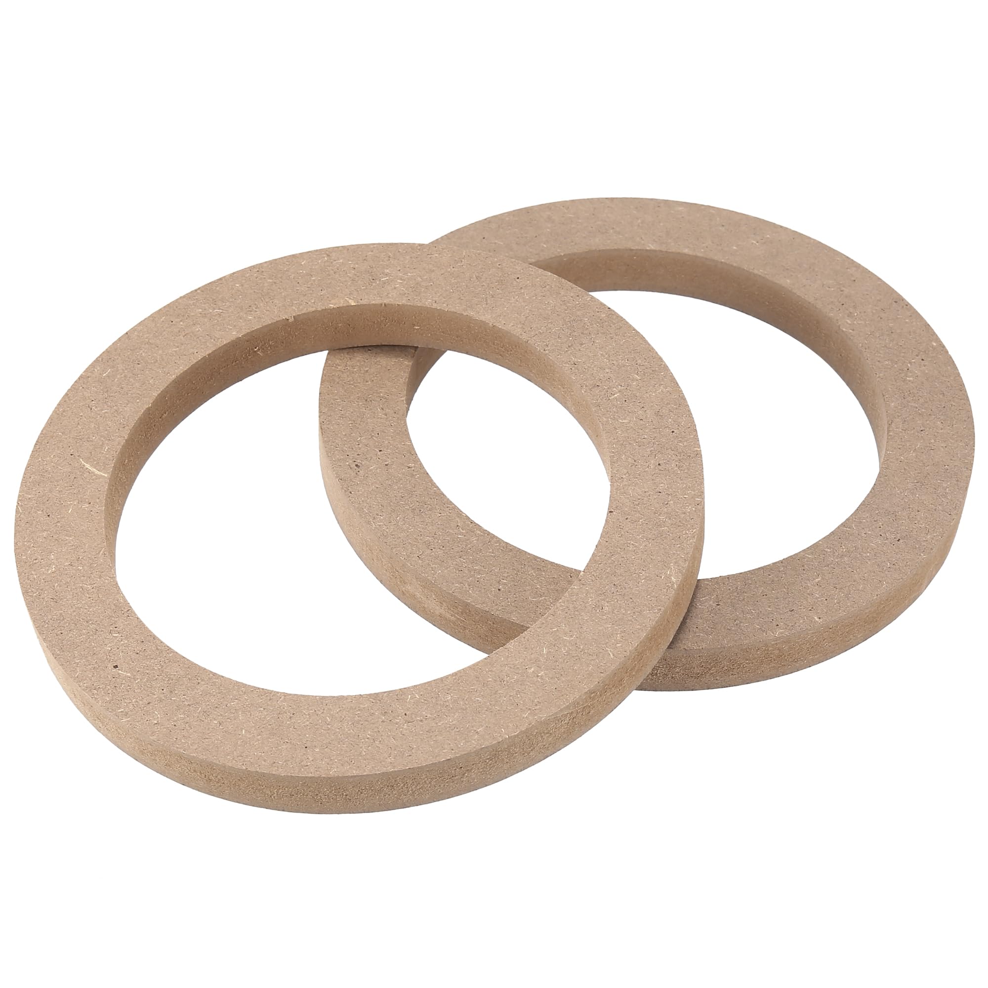 X AUTOHAUX 2 Pcs 5" Universal Wooden Car Khaki Speaker Subwoofer Spacer Rings