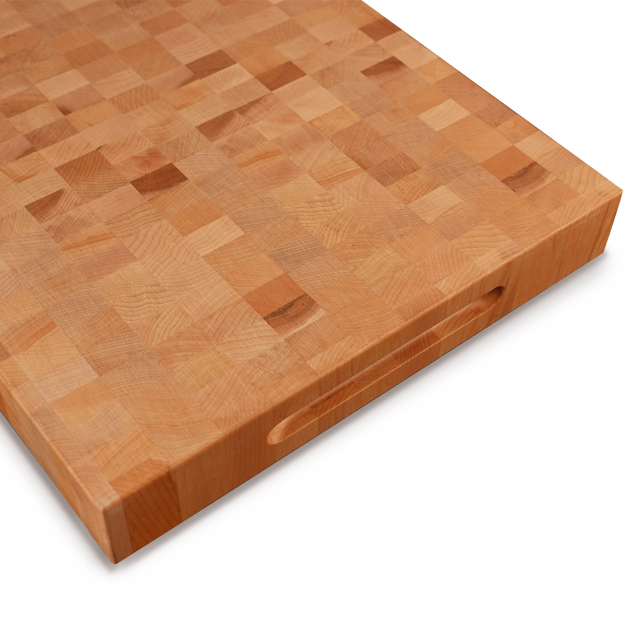 CONSDAN End Grain Cutting Board, USA Grown Hardwood, 20 x 15 Butcher Block Hard Maple with Invisible Inner Handle, Prefinished with Food-Grade Oil, Suitable for Kitchen End Grain, 2-1/4