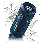 OHAYO Portable Bluetooth Speaker, IPX7 Waterproof Wireless Speaker with 24W Stereo Sound, Active Extra Bass, Bluetooth 5.3, RGB Lights, Dual Pairing, Up to 30H Playtime for Home, Outdoor, Party