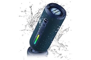 OHAYO Portable Bluetooth Speaker, IPX7 Waterproof Wireless Speaker with 24W Stereo Sound, Active Extra Bass, Bluetooth 5.3, RGB Lights, Dual Pairing, Up to 30H Playtime for Home, Outdoor, Party