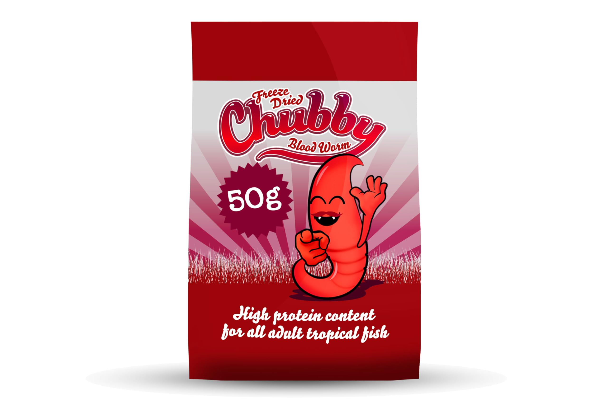 Chubby Mealworms Freeze Dried Bloodworm Fish Food (50 g), Blood Worms For Tropical & Cold Water Fish, High Protein Tropical Fishies Food, Suitable for Koi Carp, Tench, Goldfish Orfe & Sturgeon