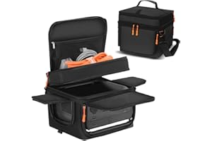 Cxinesbag Compatible with ECOFLOW RIVER 3 Plus Carrying Case,Portable Power Station Protective Cover with Adjustable Shoulder Strap & Handle,Soft Travel Bag with Multiple Accessory Pockets (Black)