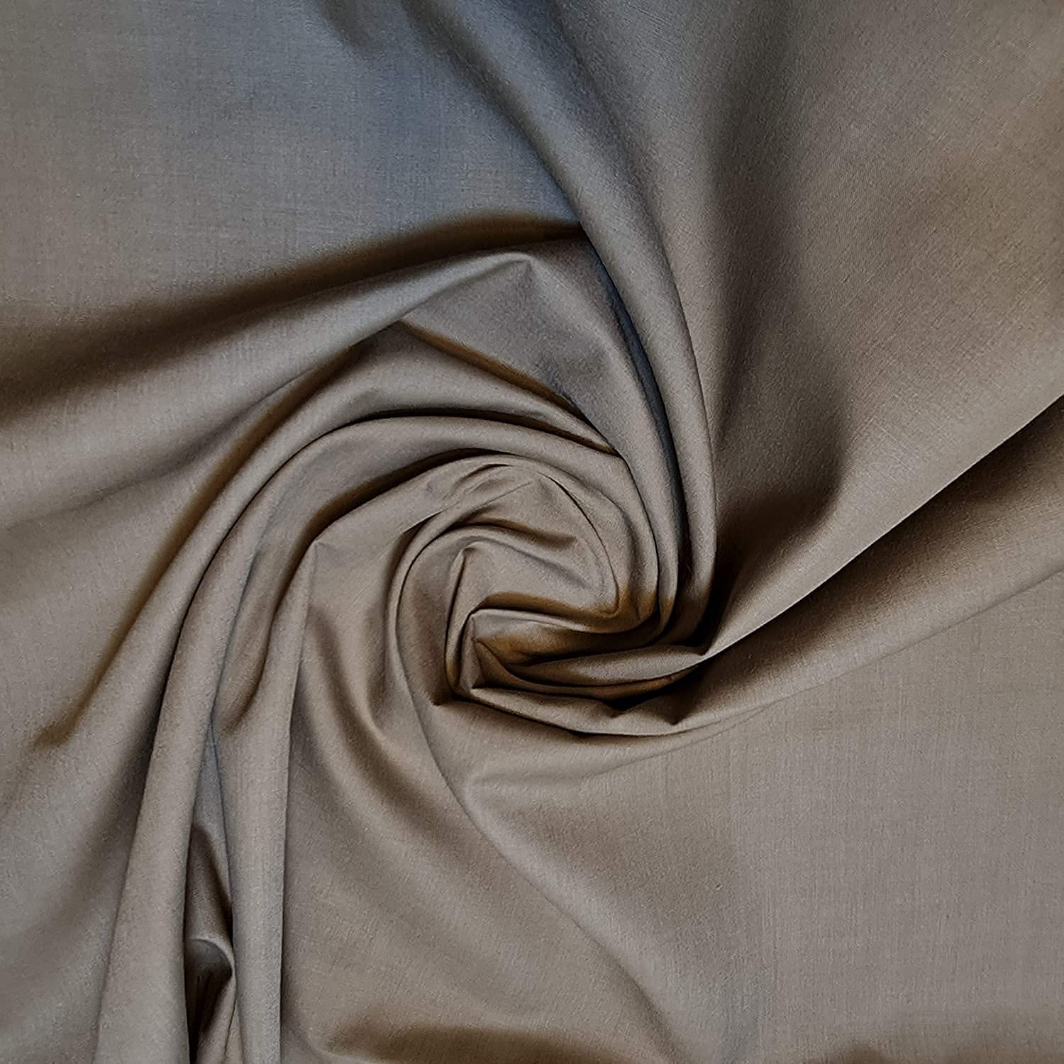 Plain/Solid Dyed Polycotton Dress Craft Fabric Material 45" - 112 cm Wide Sold As 1 Meter Pre - Cut Lengths (Available in 42 Colours)… (Khaki, 5 Meter)