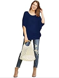 LL WT1073 Womens Scoop Neck Half Sleeve Batwing