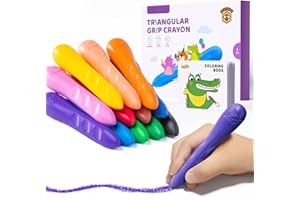 Ensemble d'outils de dessin, 12 crayons de couleurs avec livre de coloriage et autocollants bonus, grand, lavable, fourniture