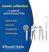 Russell Hobbs 4 Piece Kitchen Tool Set - Stainless Steel Utensils view 2