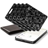 Wallet Tracker Card for Apple Find My (iOS Only), Ultra-Thin Bluetooth Tracker Smart Card Wallet Finder, IP68 Waterproof Slim Item Locator for Wallets, Keys, Passport &amp; Luggage Tags (Diamond Black)