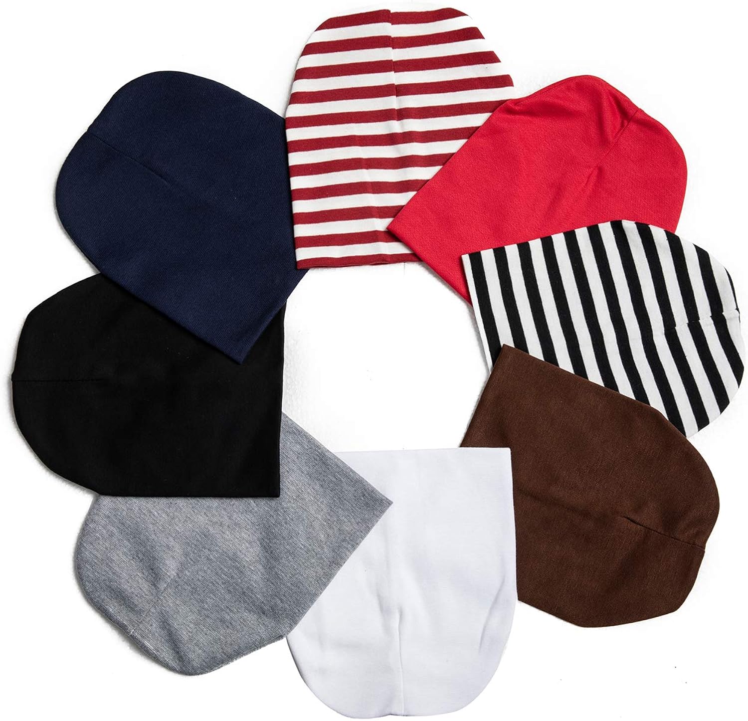 Zomme 8 Pack Baby Infant Beanies Hat Cotton Knit Toddler Newborn Beanies Cap: Clothing