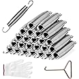 leskep Trampoline Springs Heavy Duty Stainless Steel Replacement Trampoline Replacement Parts, Weather-Resistant, Includes Tool and Gloves, Universal Trampoline Spring Tool