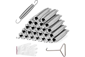 leskep 5.5inch/6.5inch/7inchTrampoline Springs Heavy Duty Stainless Steel Replacement Trampoline Replacement Parts, Weather-Resistant, Includes Tool and Gloves, Universal Trampolines Spring Tool