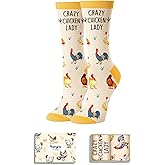 Crazy Lady Socks - Animal Lover Gifts, Silly Crazy Socks for Women Teen Girls