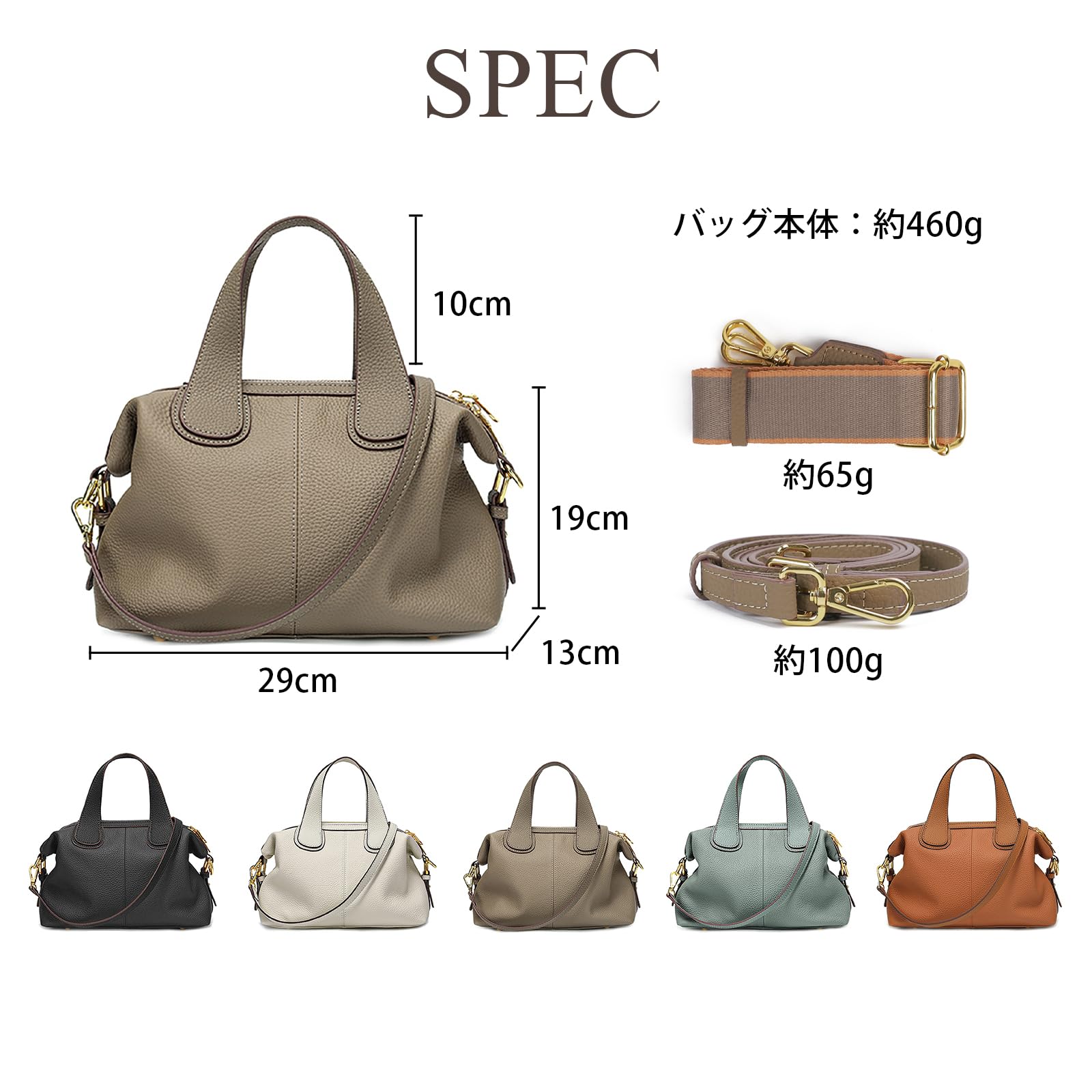 imeetu Women's Shoulder Bag, High Quality Genuine Leather, Soft, 3-Way 2-Room Storage, Handbag, Crossbody Design, High Visibility, Freestanding, Bottom Beach Included, Lightweight, Stylish, Large