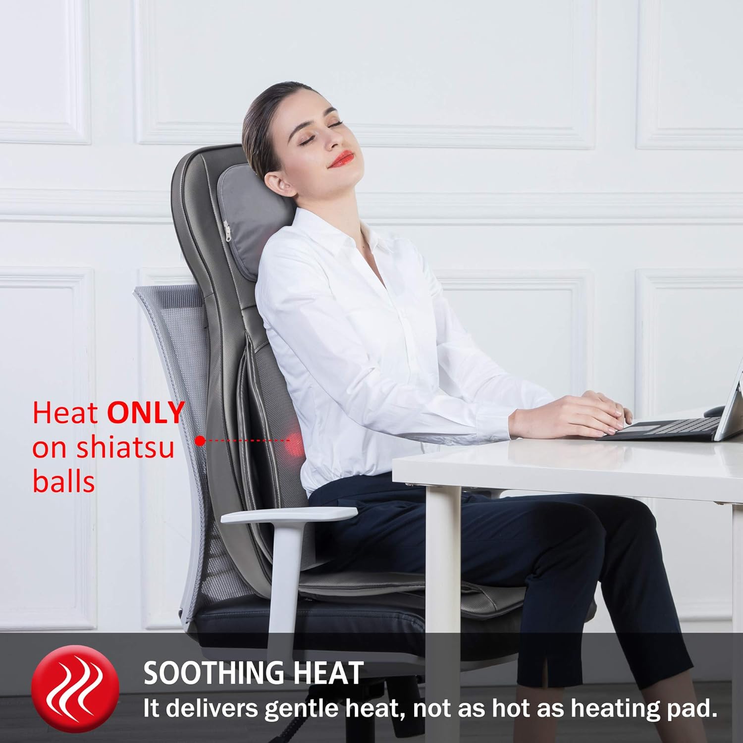 Comfier Neck and Back Massager with Heat- Shiatsu Massage Chair Pad Portable with Air Compress & Rolling,Kneading Chair Massager for Full Back,Neck & Shoulder, Full Body Pain Relief: Health & Personal Care