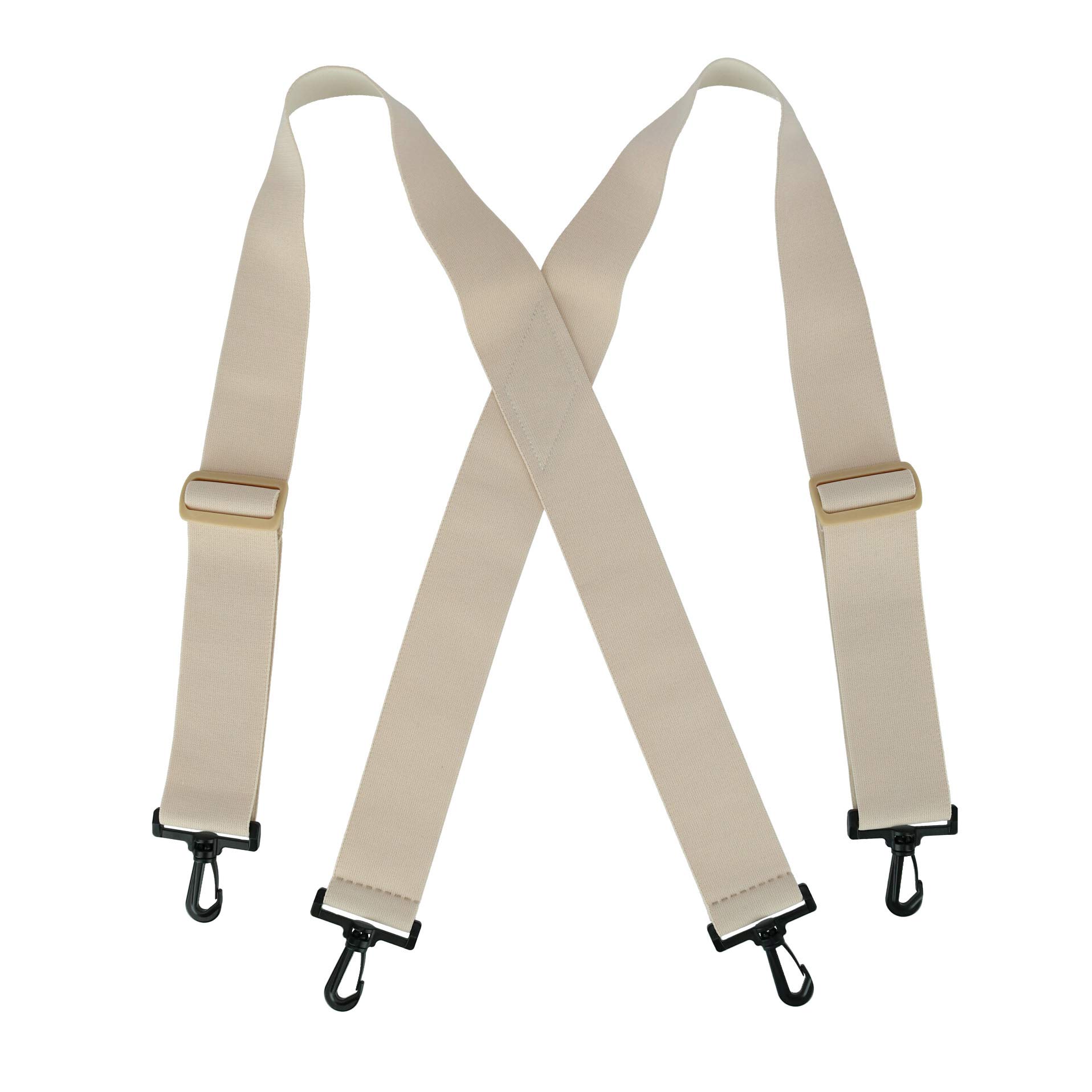 CTM Elastic Undergarment TSA Compliant Braces with Swivel Hook Ends, Beige
