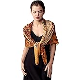 PoeticEHome Cashmere Scarf Wrap 36"x36" - Featherlight & Wrinkle-Free Artistic Square Shawl for Travel & Office, Gift Ready