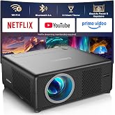 CiBest Mini Projector with WiFi and Bluetooth, Short Throw Full HD 1080P | Smart Projector Compatible with Netflix/YouTube/PrimeVideo, Electric Focus &amp; Keystone, Portable Movie/Outdoor/Indoor Use