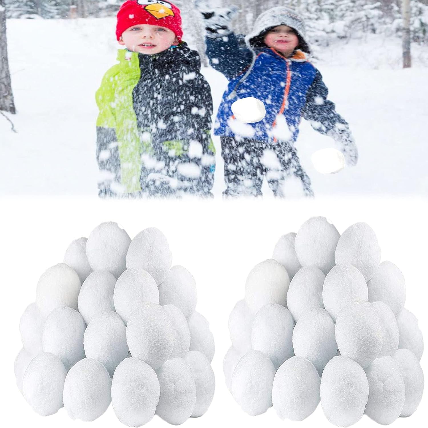 Artificial Snow - 100 PC Fake Snowballs for Snowball Fight Indoor, Indoor Snowball for Kids,Snow Toy Balls for Indoor or Outdoor Play,Fake Snowballs Winter Xmas Decoration.