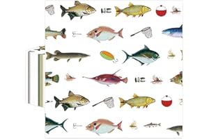 50 Pcs Fishing Napkins 13 x 13 Inches, Fishing Birthday Paper Napkins Disposable Luncheon Party Napkin Cocktail Napkins for f