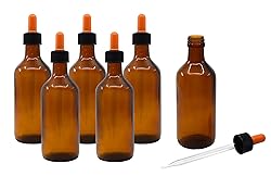 EISCO 6PK Dropping Bottles, 180ml (6oz) - Amber