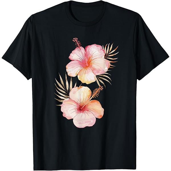 Amazon.com: Pink Hibiscus Flower T-Shirt Men Women And Kids