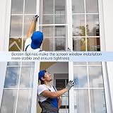sourcing map 100FT Round Window Screen Spline 0.13" Black TPE Repair view 5