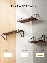 Pipishell Paulownia Wood Floating Shelves Set of 3 Rustic Brown view 6