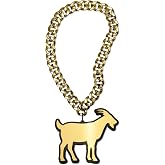 TrophySmack Goat Silouette Turnover Chain - Chrome Gold &amp; Black Acrylic (Greatest of All Time)
