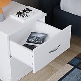 Vida Designs Bedside Table White 2 Drawers Rails 47 x 40 x 36 cm view 6