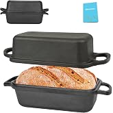 Vanderlume 9x5 Inch Cast Iron Bread Loaf Pan With Lid – Dutch Oven Style For Sourdough, Sandwich & Homemade Bread