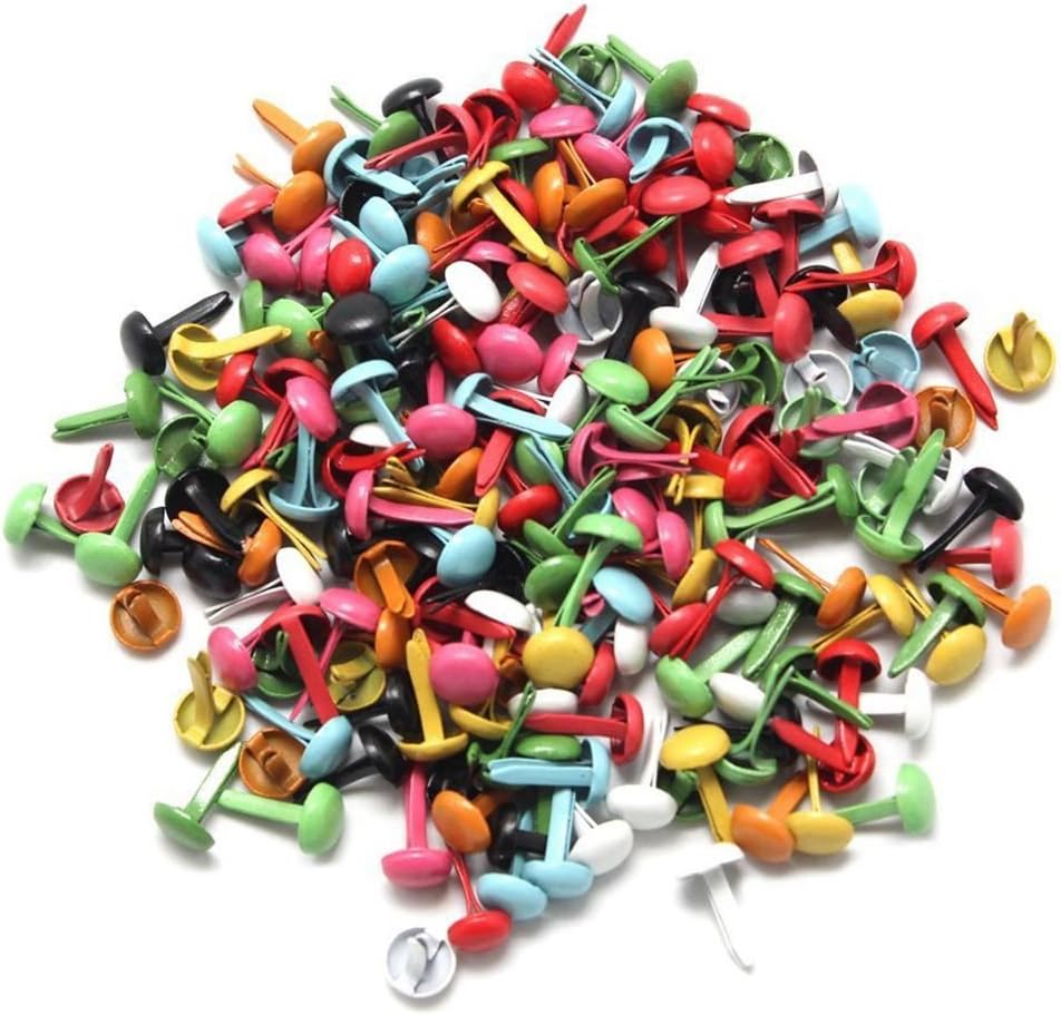 Tamkyo Set of 200 Parisian Fasteners Multicolor Paper Craft Stamping Scrapbooking DIY Tool 4.5mm