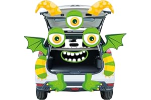 TREASURE COVE Halloween Trunk or Treat Car Decorations Kit Monster Face Halloween Decor for Outdoor Archway Garage Door 12Pcs