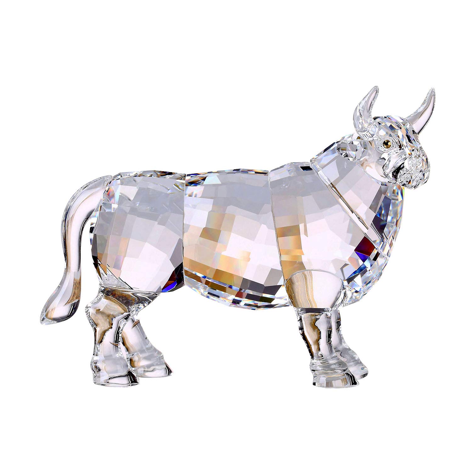 Crystal Bull Cow Ox Cattle New 2021 Home Decorations Figurines Collectibles Animal (White)