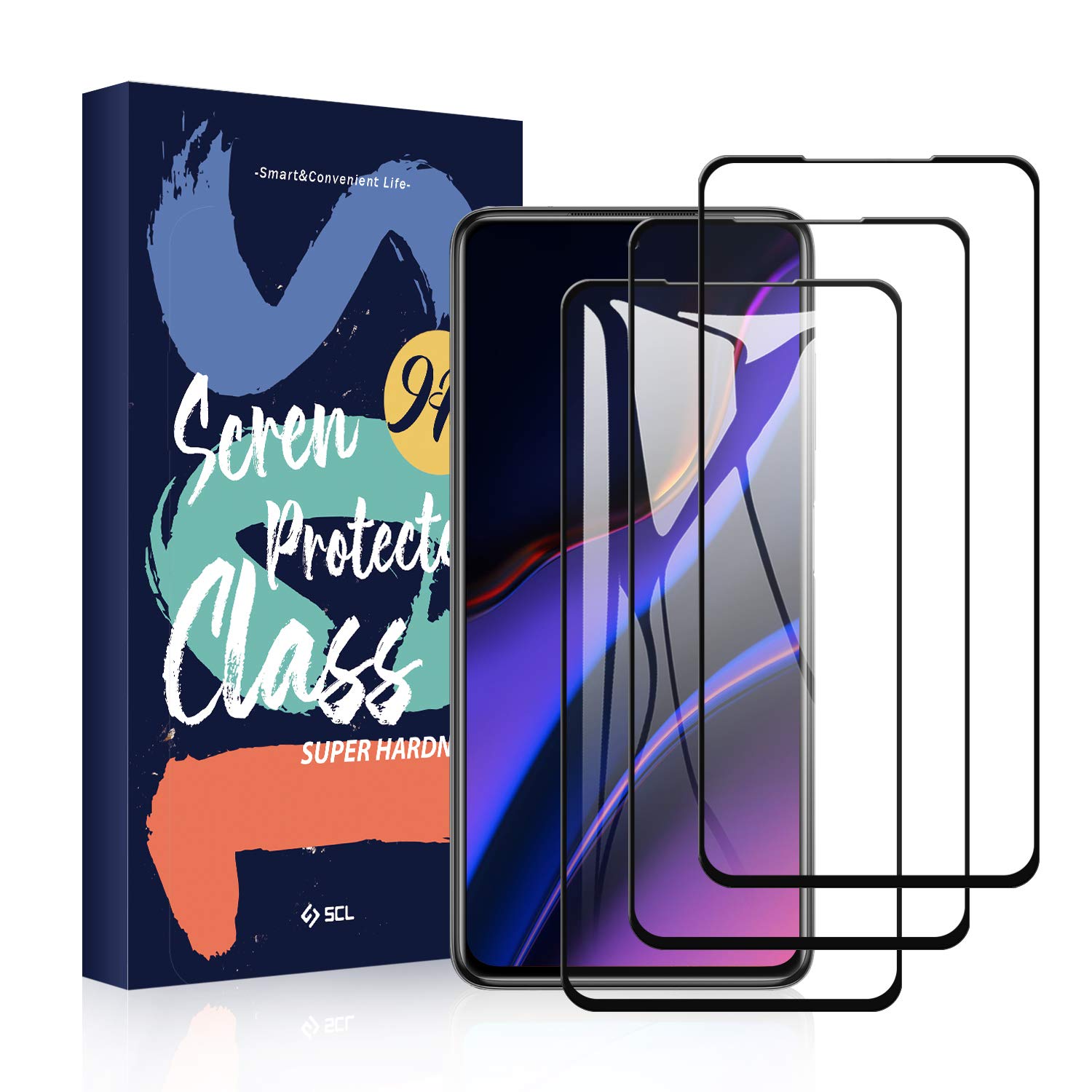 SCL Xiaomi POCO X3 NFC Screen Protector for POCO X3 Tempered Glass, 3D Curved Full Coverage Dot Matrix Tempered Glass (3 Pack), Case Friendly Black Screen Protector for POCO X3 NFC